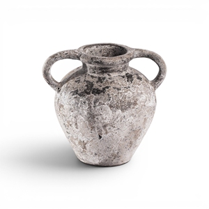 Antique Stone Look <b>Ceramic</b> <b>Vase</b> with Handles Rustic Weathered Pottery Jar for Home Decor - Product Image 1