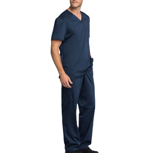 Ensemble de blouses médicales bleu marine à col en V pour hommes 2026, manches courtes, uniforme de travail hospitalier, pantalon inclus - Product Image 3