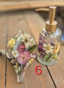 Juego de Accesorios de Baño Ecológicos Decorativos con Flores Secas en Resina Epoxi Transparente, Accesorio Flotante en Movimiento, Juego de Almacenamiento para Tocador 3D Pintado a Mano - Product Image 3