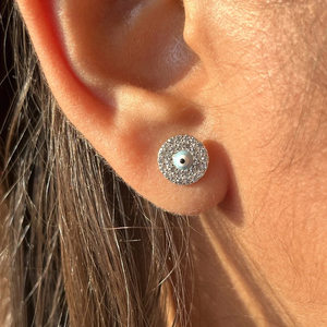 Handmade Wholesale Fashion Jewelry 925 Sterling <b>Silver</b> Oval Evil Eye <b>Earrings</b> Ethnic Style Dangle Jhumki for Girls - Product Image 3