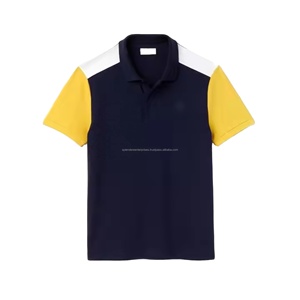 Polos de hombre de algodón 100% al por mayor, camisas de moda de manga corta ajustadas de buena calidad, logotipo personalizado, patrón sólido, lona - Product Image 1