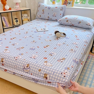 ผ้าปูที่นอนแบบเรียบ โพลีเอสเตอร์/คอตตอน 300 เส้นด้าย ลายเรียบ สีชมพู สีฟ้า สำหรับผู้ใหญ่ ใช้ได้ทุกฤดู ระบายอากาศได้ดี เหมาะสำหรับใช้ในบ้านและโรงแรม - Product Image 2