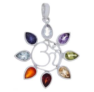 Om flor Chakra plata colgante Om colgante Aum colgante Om collar meditación colgante Yoga colgante producto a granel para la venta OEM - Product Image 3