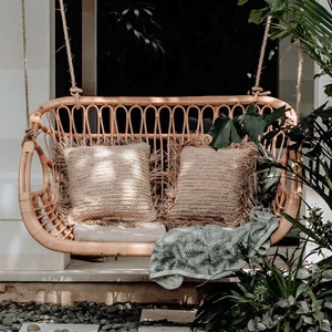 Comfortable hanging chairs handcrafted swinging lounge sofa natural rattan outdoor <b>swing</b> chair - Product Image 6
