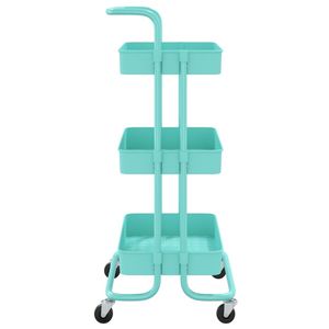 Carrito de Cocina Turquesa de 3 Niveles, 16.5"x13.8"x33.5", Hierro y ABS, Islas y Carritos de Cocina - Product Image 4