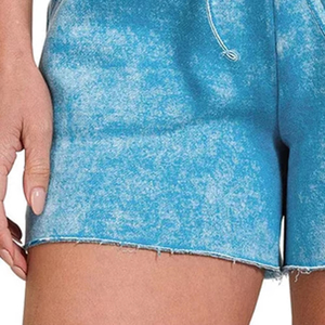 Shorts pour femmes en coton 100% avec logo personnalisé, délavés à l'acide, séchage rapide, respirants, style vintage, élégants et confortables pour l'été – Vente en gros - Product Image 2