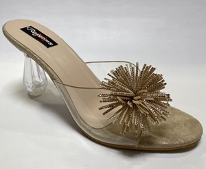 Sandals With Big Bow Crystal Slingback Summer Shoes High Heel Wedding Dress Sandals <b>Slippers</b> for Ladies - Product Image 1