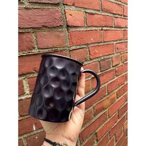 Mug à café en métal martelé noir avec poignée, tasse isotherme à paroi simple pour le camping et les voyages, design moderne, mugs à bière, sans danger pour les aliments - Product Image 5