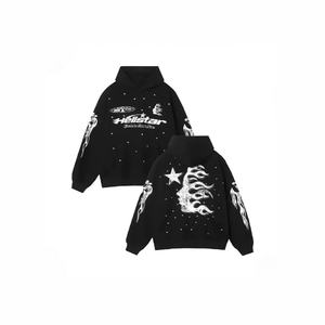 Sudadera con Capucha de Algodón 100% con Estampado Digital 3D de Calavera Oscura, Estilo Urbano Americano, Casual, Holgada, para Invierno - Product Image 4