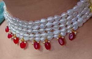 Collar de Perlas de Agua Dulce de Alta Calidad, Chapado en Plata AAAA, Perlas de Tahití Blancas en Forma de Patata, Certificado IGI, 5 Hilos - Product Image 3