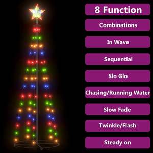 Sapin de Noël en PVC coloré avec lumières métalliques moyennes, design en forme de cône - Product Image 3