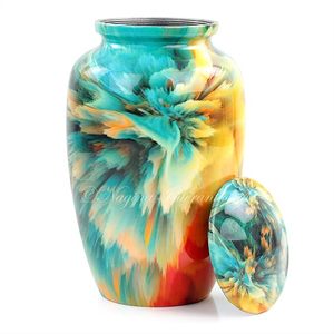 Ceramic Teardrop Urn Modern Artistic Design Pet <b>Casket</b> Durable Colorful Pattern - Product Image 2