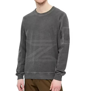 เสื้อสเวตเชิ้ตแขนยาวคอกลมผ้าโพลีเอสเตอร์/คอตตอนเนื้อแน่นแบบ Acid Wash ระบายอากาศได้ดี แห้งเร็ว เหมาะสำหรับฤดูหนาว ขายส่งจากโรงงานโดยตรง - Product Image 2