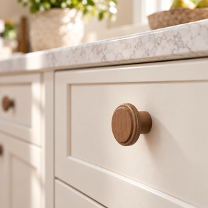 Round Wood <b>Cabinet</b> Knob Traditional Style Durable Furniture Handle for Kitchen <b>Cabinet</b> Solid Wood Knob - Product Image 3