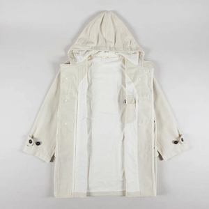 Veste parka en laine mélangée blanc cassé pour homme, manteau d'hiver chaud avec capuche et boutons-pression, épais manteau d'extérieur - Product Image 3
