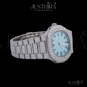 Nuevo Reloj de Lujo para Mujer con Esfera Azul Cielo y Diamantes, Estilo Hip Hop, Regalo Impresionante - Product Image 4