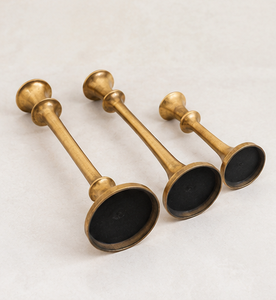 Handmade Antique <b>Brass</b> Candle Holder Set Vintage Taper <b>Candlestick</b> Stand Wedding Table Centerpiece Home Decor - Product Image 3