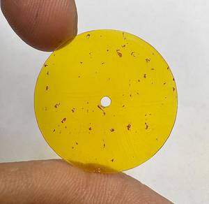 Cadran de montre en ambre de synthèse à coupe plate 29,5 mm, face polie, épaisseur 0,7 mm, trou central de 2 mm, modèle GMC-1899W, accessoires K Gems - Product Image 1