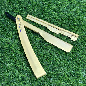 Straight Razor Yellow Barber <b>Slide</b> Salon Manual Shaver Double Edge Blade Razor Professional Folding Shaving Knife for Men Hair - Product Image 2
