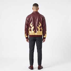 Blouson en cuir pour homme Dumela, style moto, col rabattu, fermeture à bouton unique, coupe régulière, séchage rapide, respirant - Product Image 3