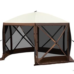 Gazebo 3,6 x 3,6 m con Zanzariera, Tenda Pop-Up da Campeggio a 6 Lati con Finestre in Rete, Borsa per il Trasporto e Picchetti per il Fissaggio al Suolo - Product Image 4