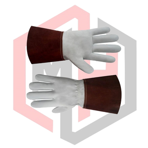 Gants de travail en cuir de vachette, gants de soudage Tig Mig, résistants à la chaleur, protection contre le feu, anti-vibrations, antistatiques - Product Image 6