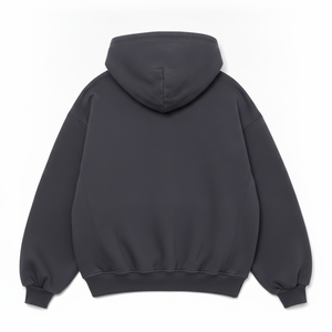 <b>Men's</b> Oversized Pullover Hoodie Graphite <b>Grey</b> Cotton <b>Fleece</b> Kangaroo Pocket Drawstring Streetwear Winter Sweatshirt - Product Image 2