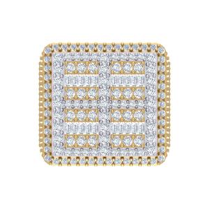 Elegante Anillo de Diseño de Racimo Estilo Hip-hop con Diamantes Naturales de Corte Brillante para Hombre, Oro Amarillo, Blanco de 10kt, 14kt, 18kt - Product Image 2