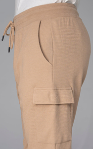 Pantalones Cortos para Hombre, Color Sólido, Estilo Cargo, Cintura Media, con Cordón, Transpirables, Tela Oxford, Casuales, Bermuda, 100% Algodón - Product Image 3