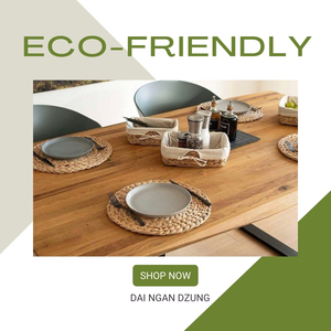 Natural Water Hyacinth Bohemian Design <b>Round</b> Handwoven Eco-Friendly Non-Slip Durable <b>Placemat</b> with Customizable Diameter - Product Image 4