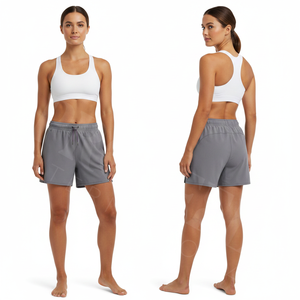 Shorts de sport légers, respirants et à séchage rapide, couleur unie, taille haute, avec logo personnalisé, pour la course et le fitness, OEM ODM - Product Image 3