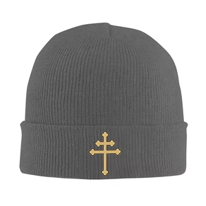 Gorro de Punto Negro de Alta Calidad de 8 Pulgadas, Personalizado con Bordado de Letras de la Francmasonería, Venta al por Mayor, Informal, para Pesca - Product Image 1