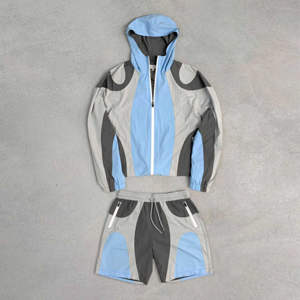 Ensemble court coupe-vent deux pièces en nylon zippé de qualité supérieure, respirant et décontracté, pour homme BY BS 2026 - Product Image 1