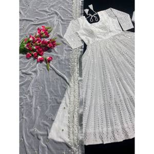 Magnifiques robes de soirée pour les fêtes, robe avec dupatta fantaisie - Product Image 5