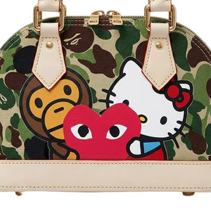 Bolso de Lona con Estampado de Dibujos Animados de Camuflaje, Bolso de Mano con Dos Asas y Cierre para Mujer - Product Image 5