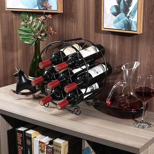 Handcrafted Black Metal 7 <b>Bottle</b> Wine <b>Rack</b> Freestanding Countertop Wine <b>Bottle</b> Holder Modern Decorative Wine <b>Storage</b> Organizer - Product Image 2