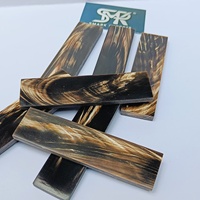 Plaques de manche de couteau en corne de buffle dorée polie, faites à la main, de qualité supérieure, épaisses de 6 mm, pour fabricants de couteaux professionnels