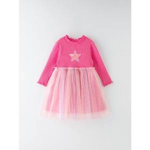 Vestido para Niñas de Inspiración Coreana OZKIZ, Diseño Starlight, para 2-7 Años, Primavera/Otoño, Moda Infantil al por Mayor, Hecho de Tela de Chifón - Product Image 1