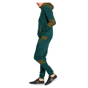Conjunto de chándal con capucha verde para hombre, sudadera y pantalones largos con bolsillos laterales, ropa informal transpirable para otoño - Product Image 3