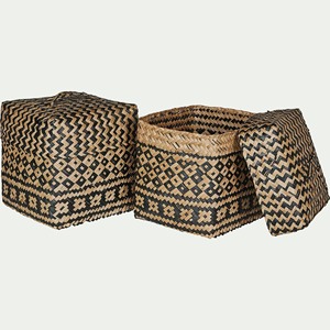 Square Seagrass <b>Basket</b> <b>with</b> <b>Lid</b> Handmade Storage <b>Basket</b> Wholesale eco-friendly Made Viet Nam - Product Image 3