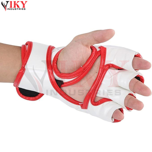 Guantes de Sparring MMA con Diseño de Llama Blanca y Roja, Novedad en Equipo de Artes Marciales con Palma Abierta, con Etiqueta Privada - Product Image 4