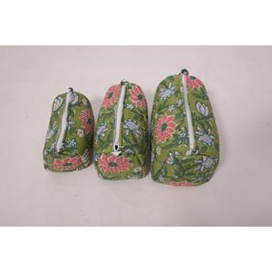 Pochette cosmétique en coton à imprimé floral, trousse de maquillage pour femmes, organiseur à fermeture éclair, sac de voyage élégant - Product Image 3