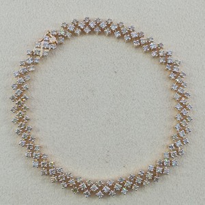3.67 Ct Round Natural White Diamond Tennis Cluster <b>Bracelet</b> 925 Sterling <b>Silver</b> Yellow Plated Women's Fashionable - Product Image 1