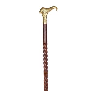 Canne de marche artisanale en bois de rose avec poignée en laiton massif en forme de tête de cheval, 36 pouces, multifonction, marron, style vintage, Saint-Valentin - Product Image 2