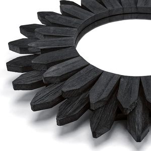 Specchio da Parete Decorativo in Legno Boho da 12 Pollici Nero per Arredamento Casa, Camera da Letto e Soggiorno - Product Image 2