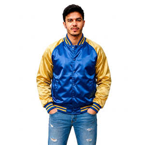 Veste universitaire en satin personnalisée avec fermeture éclair, fabricant de vêtements streetwear, vêtements de sport, vente en gros, marque privée, fournisseur de vêtements OEM - Product Image 4