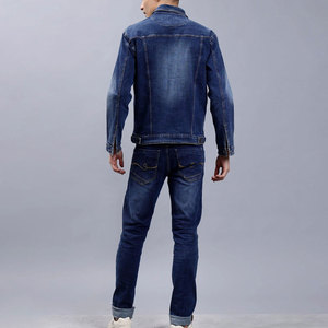 Urban Style Men <b>Winter</b> Streetwear <b>Jeans</b> Set Premium Quality 100% Cotton Fashion Jacket and Pants Casual Outfit for Wholesale - Product Image 3