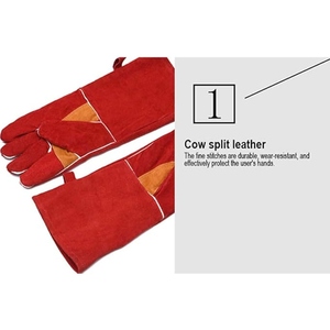 Gants de soudage en cuir de vachette pleine fleur, renforcés, résistants à l'abrasion, gants de protection individuelle, prix avantageux - Product Image 3