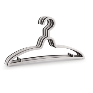 Minimalist Plastic Clothing Hanger Rectangle Shape Space Saving <b>Hook</b> Type For Wardrobe Storage Lightweight 3 Wire Design - Product Image 1