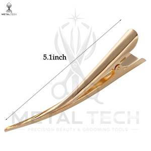 Pinces de sectionnement professionnelles pour cheveux, couleur dorée, antidérapantes, robustes, pour coiffure, vente en gros d'usine - Product Image 2